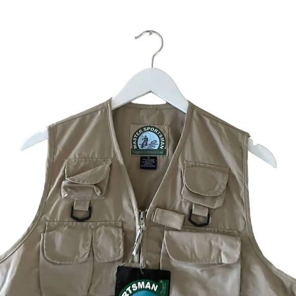 NWT Master Sportsman Khaki Utility Versatile Sporty Fishing Hiking Outdoar Vest - Picture 3 of 9